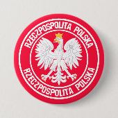 Polen Round Emblem Ronde Button 7,6 Cm (Voorkant)