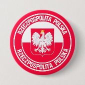 Polen Round Emblem Ronde Button 7,6 Cm (Voorkant)