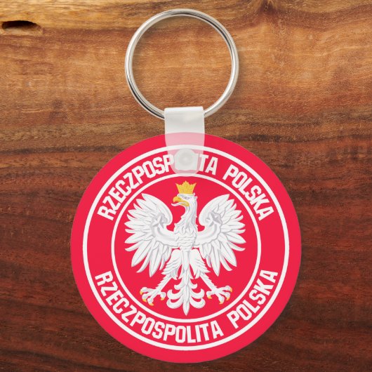 Polen Round Emblem Sleutelhanger (Voorkant)