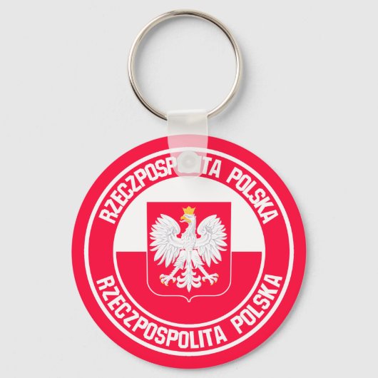 Polen Round Emblem Sleutelhanger (Voorkant)