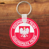 Polen Round Emblem Sleutelhanger (Voorkant)