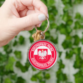 Polen Round Emblem Sleutelhanger (Hand)