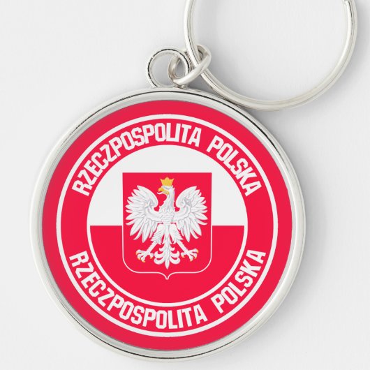 Polen Round Emblem Sleutelhanger (Voorkant)