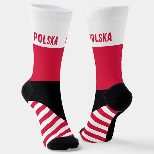 Polen Sokken, Poolse vlag kleuren / sport Sokken (Gebogen)