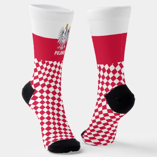 Polen Sokken, Poolse vlag, Polska mode / sport Sokken (Gebogen)