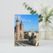 Polen St Mary's Basilica Krakow Old Town Briefkaart (Staand voorkant)