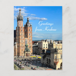 Polen St Mary's Basilica Krakow Personaliseert Briefkaart