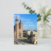 Polen St Mary's Basilica Krakow Personaliseert Briefkaart (Staand voorkant)