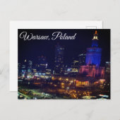 polen stad warschau ' s nachts fotografie briefkaart (Voorkant / Achterkant)