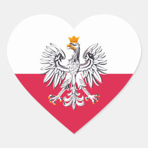 Polen Sticker, adelaar, Polska, Poolse vlag Hart Sticker