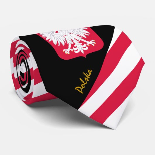 Polen Stripes Stropdas, mode Poolse vlag Stropdas (Opgerold)
