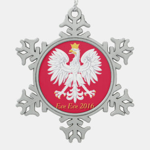 Polen Tin Sneeuwvlok Ornament
