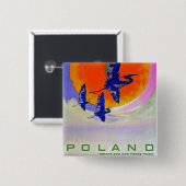 Polen Vierkante Button 5,1 Cm (Voorkant /achterkant)