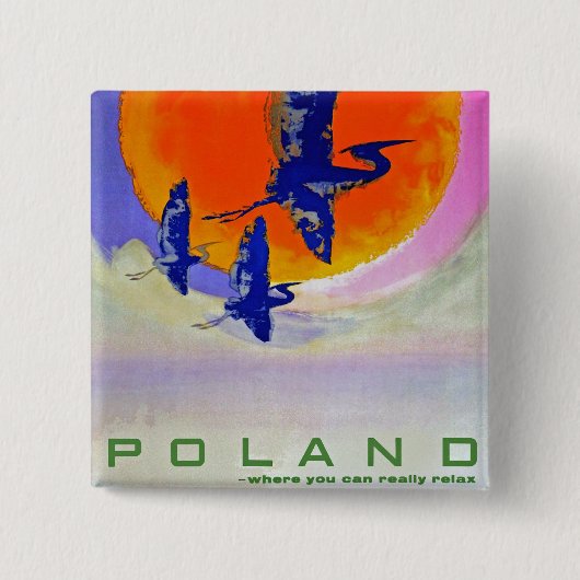 Polen Vierkante Button 5,1 Cm (Voorkant)
