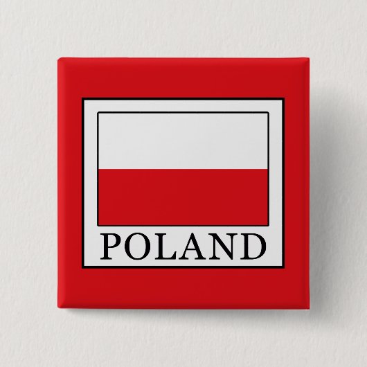 Polen Vierkante Button 5,1 Cm (Voorkant)