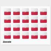 Polen vierkante glossy vlag sticker (Vel)