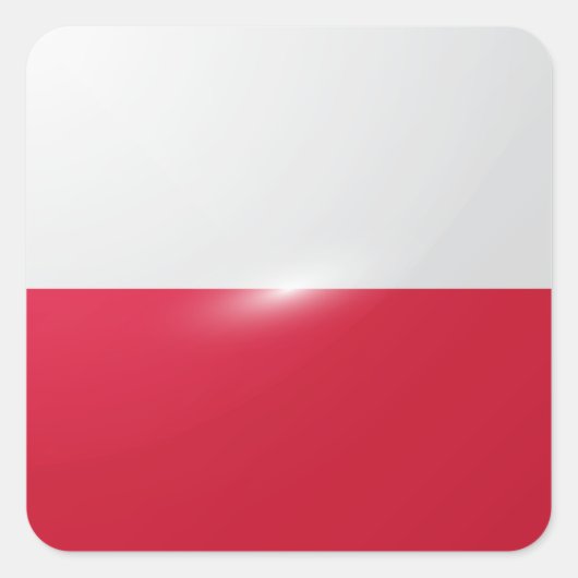 Polen vierkante glossy vlag sticker (Voorkant)