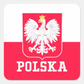 Polen Vierkante Sticker (Voorkant)