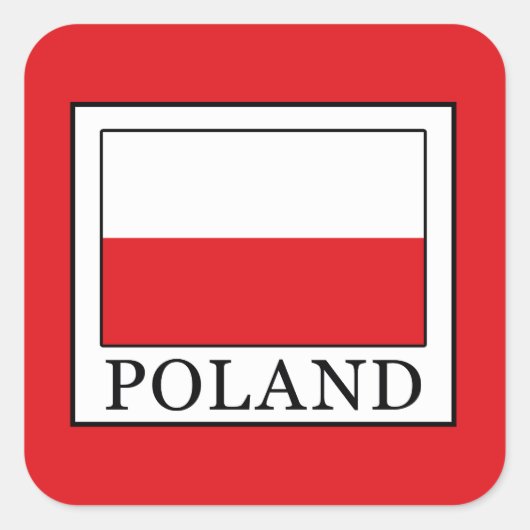 Polen Vierkante Sticker (Voorkant)