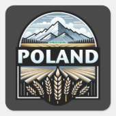 Polen Vierkante Sticker (Voorkant)