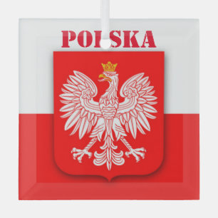 Polen Vlag Erfgoed Embleem Polski Polska Glas Ornament