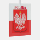 Polen Vlag Erfgoed Embleem Polski Polska Glas Ornament (Voorkant Rechts)