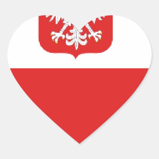polen vlag hart sticker (Voorkant)