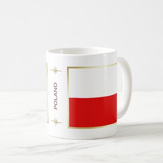 Polen Vlag + Kaart Mok (Voorkant rechts)