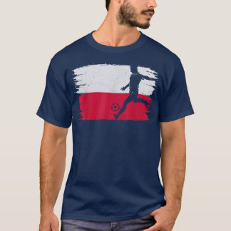 Polen Vlag onder het Football van Voetbal Jersey P T-shirt