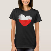 Polen Vlag op vorm van hart Pools Polen T-shirt (Voorkant)