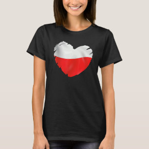 Polen Vlag op vorm van hart Pools Polen T-shirt