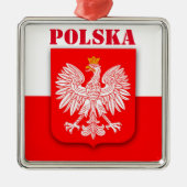 Polen Vlag Patriottisch embleem Erfgoed Polska Metalen Ornament (Voorkant)