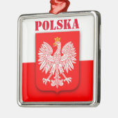 Polen Vlag Patriottisch embleem Erfgoed Polska Metalen Ornament (Links)