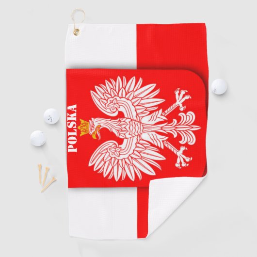 Polen Vlag Patriottisch Voetbal Polska Golfhanddoek (Insitu)