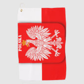 Polen Vlag Patriottisch Voetbal Polska Golfhanddoek (Voorkant)