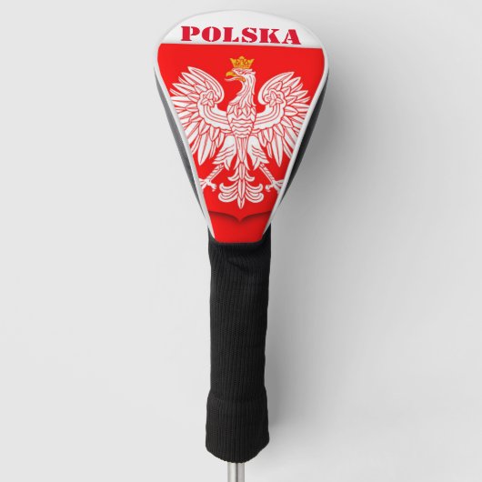 Polen Vlag Patriottisch Voetbal Polska Golfheadcover (Voorkant)