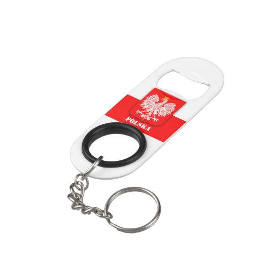 Polen Vlag Patriottisch Voetbal Polska Mini Flessenopener (Achterkant Gekanteld)