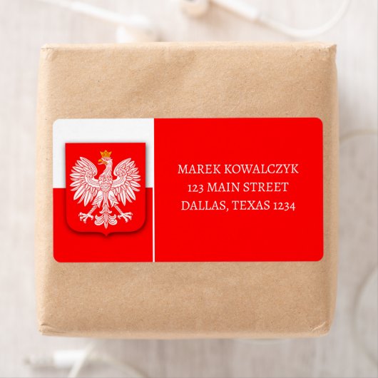 Polen Vlag Patriottisch Voetbal Polska Retouradres Etiket (Insitu)