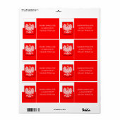 Polen Vlag Patriottisch Voetbal Polska Retouradres Etiket (Full Sheet)