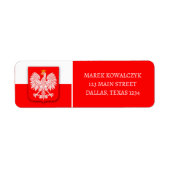 Polen Vlag Patriottisch Voetbal Polska Retouradres Etiket (Voorkant)