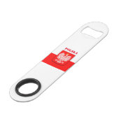 Polen Vlag Patriottisch Voetbal Polska Speed Flessenopener (Voorkant Gekanteld)