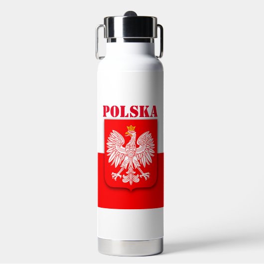 Polen Vlag Polska Patriottisch Football Voetbal Waterfles (Voorkant)