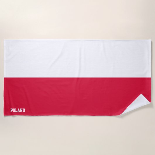 Polen Vlag Prachtig Patriottisch Strandlaken (Voorkant)