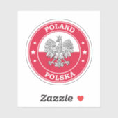 Polen Vlag Ronde Cirkel Embleem Sticker (Vel)