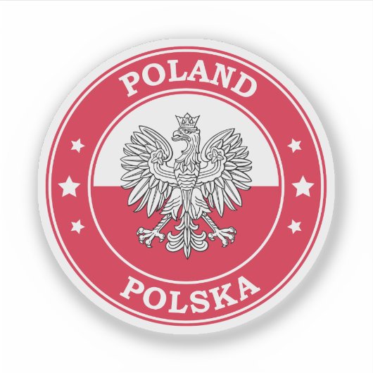 Polen Vlag Ronde Cirkel Embleem Sticker (Voorkant)