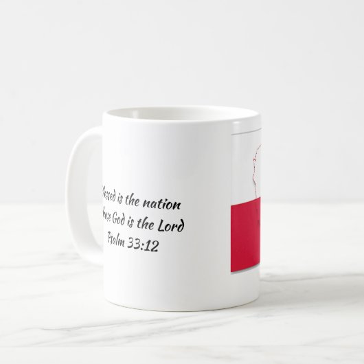 POLEN VLAG-scripts Gepersonaliseerd wit Koffiemok (Voorkant links)