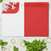 polen vlag theedoek (Gevouwen)