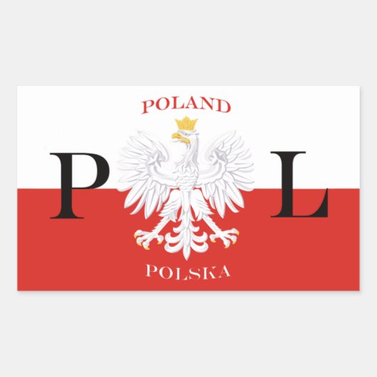 Polen Vlag van Polska Witte Adelaar Rechthoekige Sticker (Voorkant)
