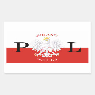 Polen Vlag van Polska Witte Adelaar Rechthoekige Sticker