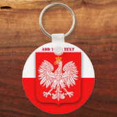 Polen Vlag Wereldkampioenschap 2022 Voetbal Polen Sleutelhanger (Voorkant)